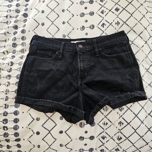 SOLD--Hollister Frayed Cut-off Raw Hem Shorts In Black, Size 11/30w